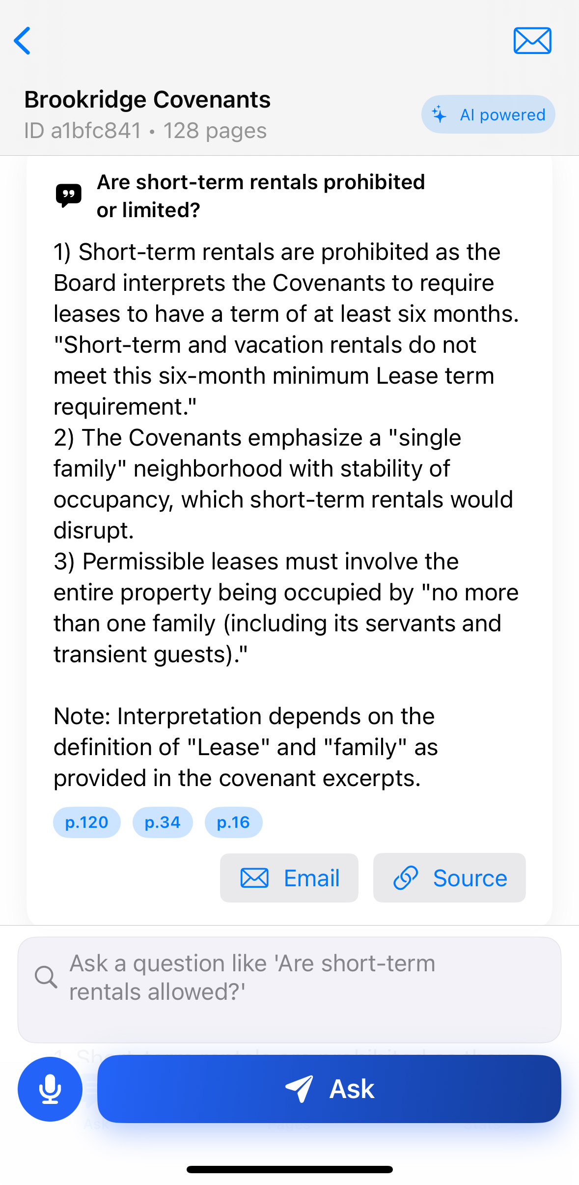 COVSY iPhone Question Interface